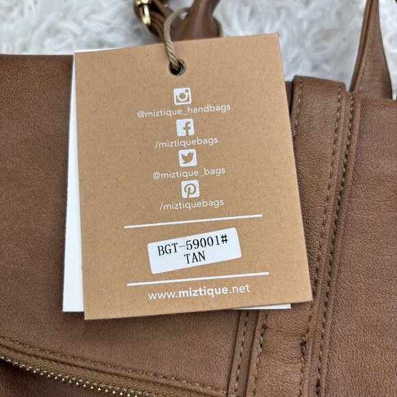 Miztique The Diana Utilitarian Vegan Leather Womens Backpack Purse Tan NWT main image 5